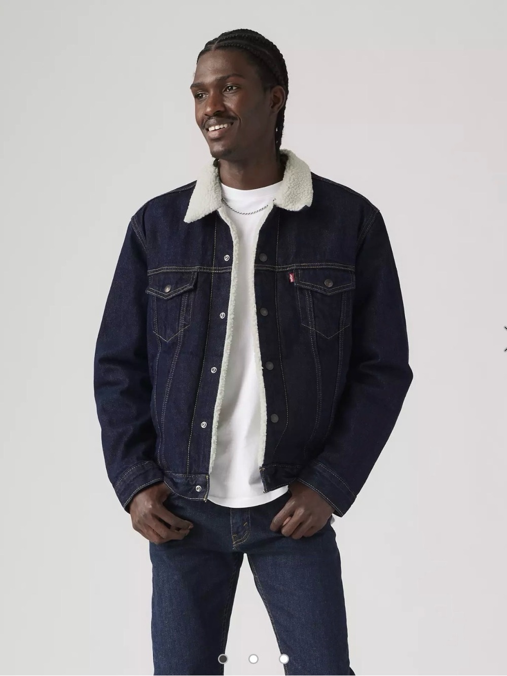 Levi's Dark Indigo Sherpa Collar Denim Jacket